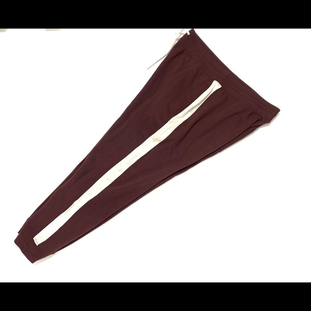 Burgundy white striped sweatpants